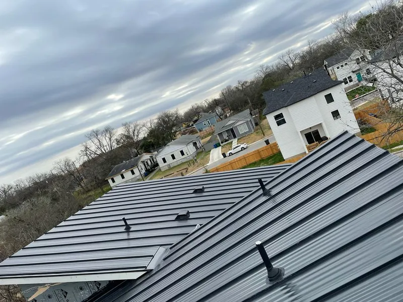 Standing seam metal roof panels with vents for Skylight Repair in Crockett